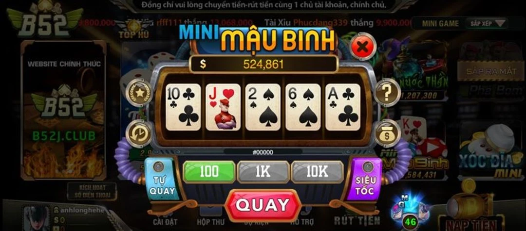 Top 5 App Game Bài Mậu Binh trực tuyến Đổi Thưởng Tốt Nhất