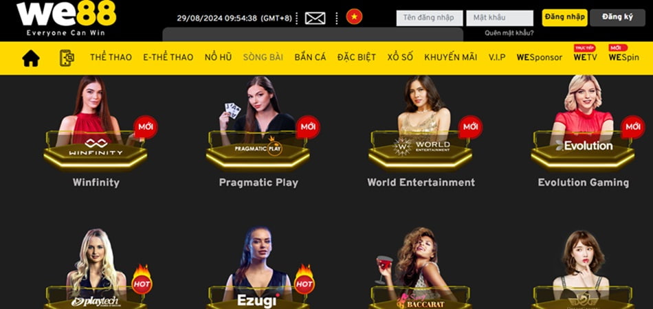We88 – Chơi Baccarat trực tuyến an toàn, không lo lộ tính danh