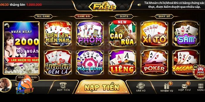 Công game chuyên về những game bài FA88